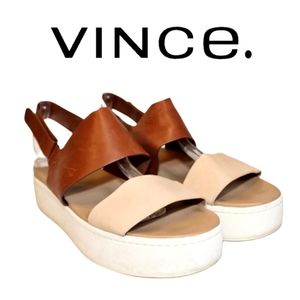 🎀Clearance🎀 Vince Leather Ankle Strap Sandals Platforms Shoes 9.5